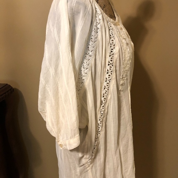 MONORENO Pale Yellow Boho Top Size M - Picture 2 of 6